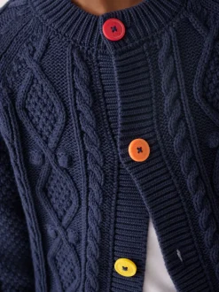 Little Bird by Jools Oliver marine - Cardigan en Coton Torsade Clearance