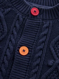 Little Bird by Jools Oliver marine - Cardigan en Coton Torsade Clearance
