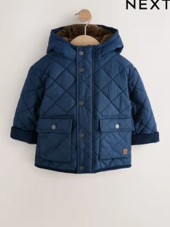 Next marine - Manteau matelassé doublé Borg (3mois à7ans) Clearance