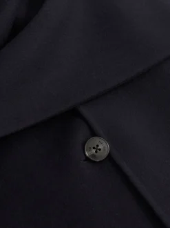 Reiss marine - Manteau Indira en laine mélangée à coutures invisibles Clearance