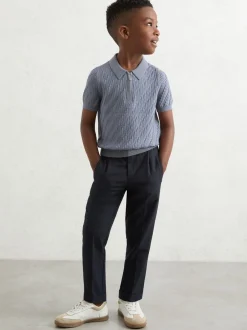 Reiss marine - Pantalon fuselé plissé décontracté Brighton New