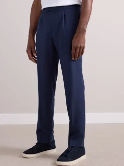 Next marine - Pantalon élégant riche en laine texturé avec pattes d'ajustement sur les côtés Sale