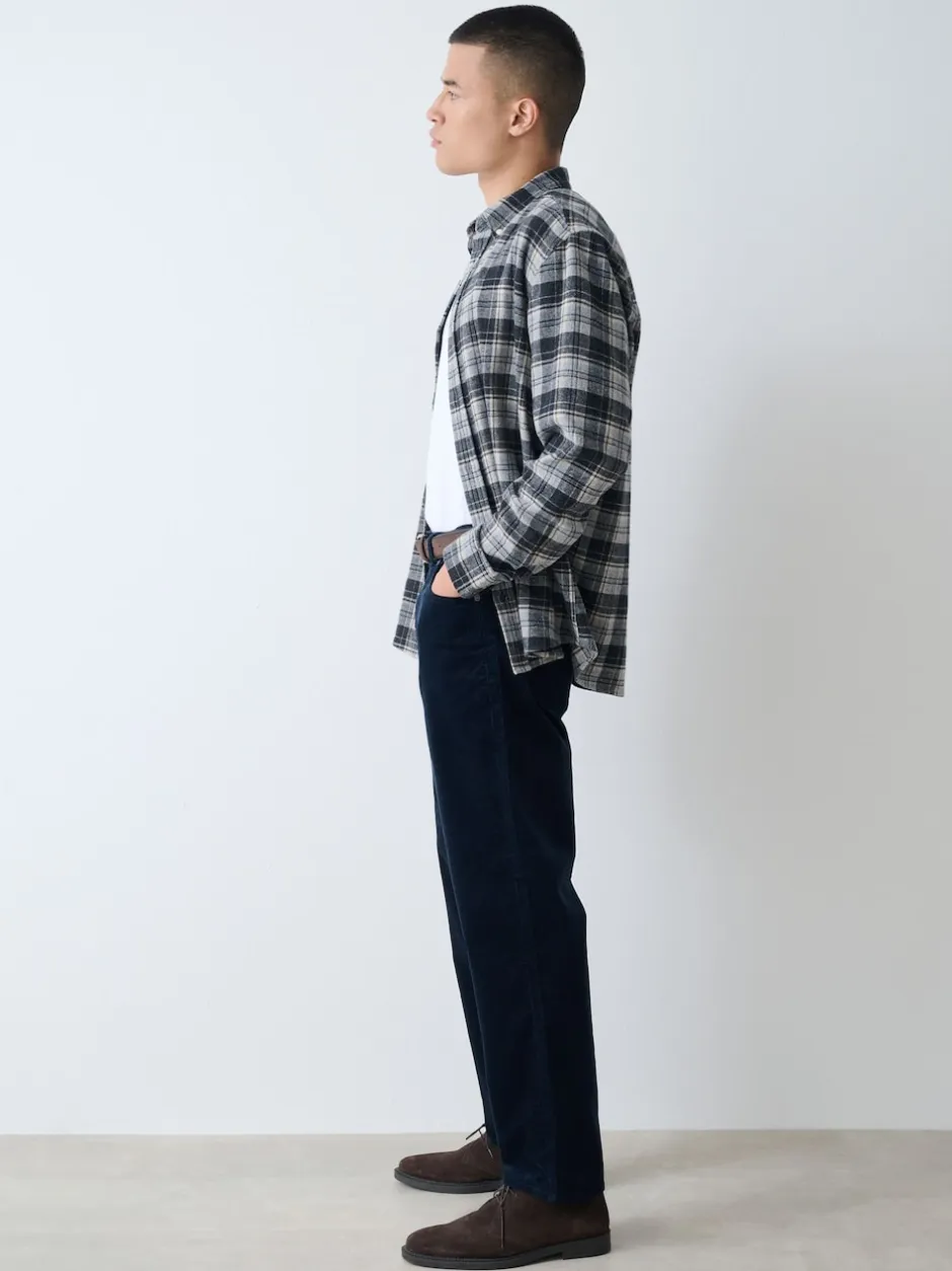 Next marine - Pantalons en velours côtelé ceinturés Best