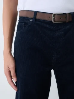 Next marine - Pantalons en velours côtelé ceinturés Best