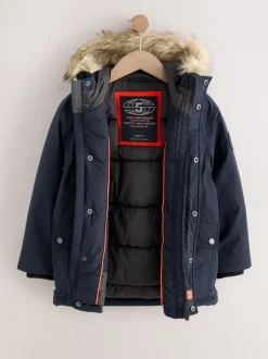 Next marine - Parka épaisse Résistant à la douche bordée de fausse fourrure (3-16ans) Discount