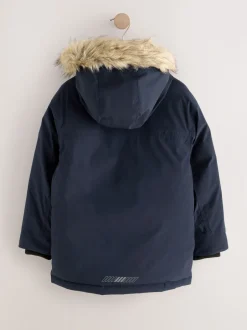Next marine - Parka épaisse Résistant à la douche bordée de fausse fourrure (3-16ans) Discount