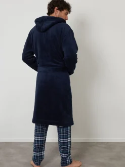 Threadbare marine - Peignoir confortable à capuche