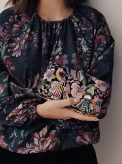 Next marine - Pochette oiseau avec ornements Outlet