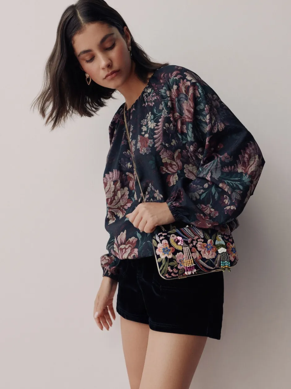 Next marine - Pochette oiseau avec ornements Outlet