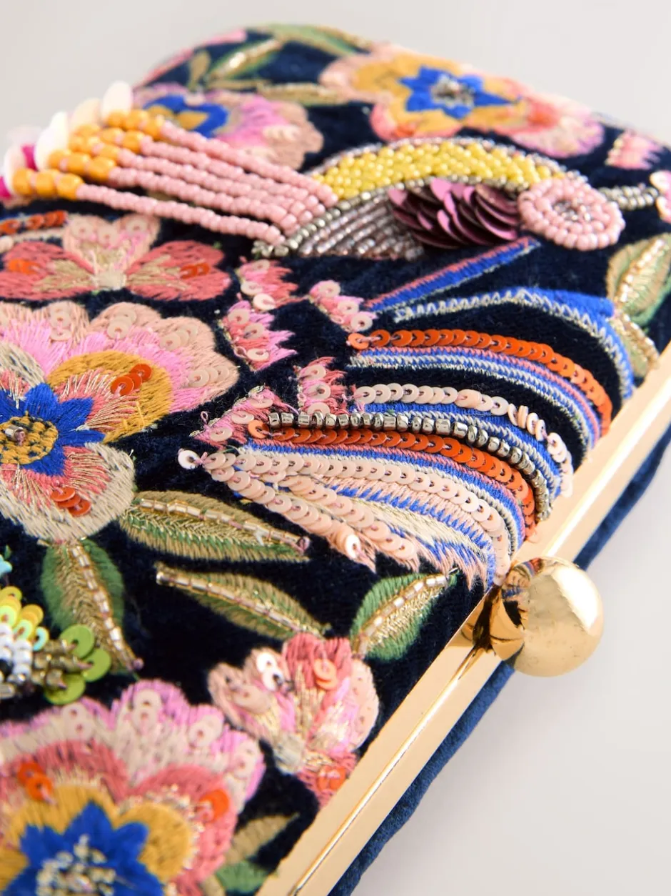 Next marine - Pochette oiseau avec ornements Outlet