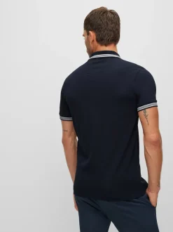 BOSS - Polo Regular Fit Paddy à col à pointe marine