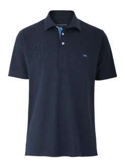 Savile Row Company marine - Polo classique en coton piqué à manches courtes Discount