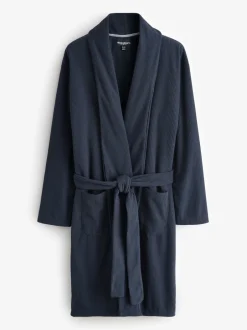 Threadbare marine - Robe de chambre gaufrée en polaire Clearance