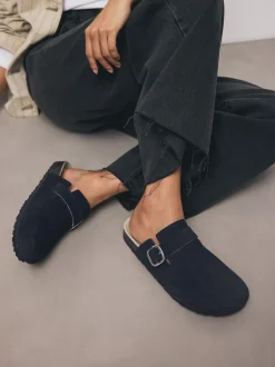 Next marine - sabots en cuir avec semelle plantaire Sale