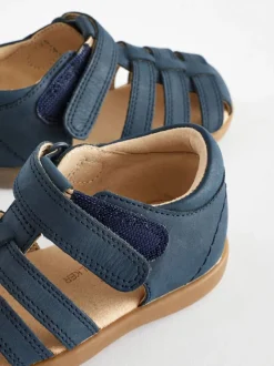 Next marine - Sandales de marche en cuir à fermeture scratch bébé Clearance