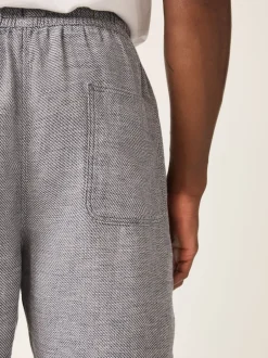 Next marine - Shorts en Lin Mélange à taille élastique New