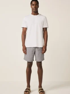 Next marine - Shorts en Lin Mélange à taille élastique New