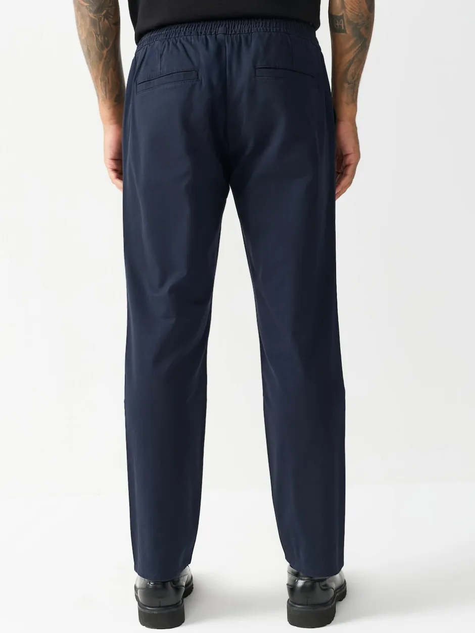 Next marine - Slim Fit (Slim Fit) - Pantalons Chinos extensibles plissés avec taille élastique Clearance