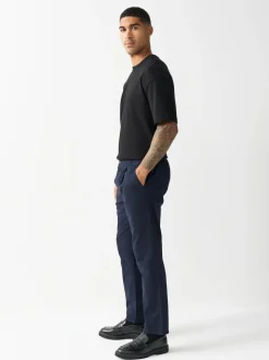 Next marine - Slim Fit (Slim Fit) - Pantalons Chinos extensibles plissés avec taille élastique Clearance