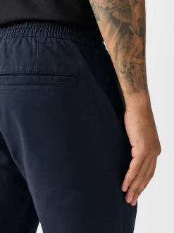 Next marine - Slim Fit (Slim Fit) - Pantalons Chinos extensibles plissés avec taille élastique Clearance