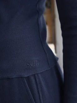 self. marine - soi-même. Pyjama côtelé boutonné Outlet