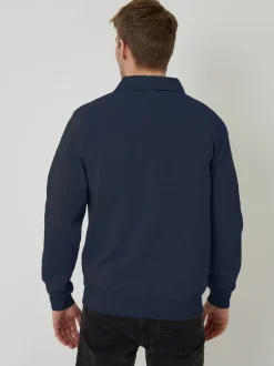 Threadbare marine - Sweat à col zippé New