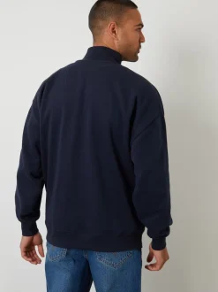 Threadbare marine - Sweat-shirt décontracté à demi-fermeture éclair Clearance