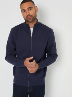 Threadbare marine - Sweat-shirt zippé à quart de tour Clearance