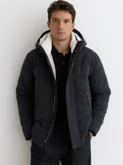 Reiss marine - Veste Klasse à capuche doublée de polaire Online