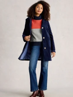 White Stuff - Manteau Karla en velours marine Discount