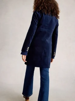 White Stuff - Manteau Karla en velours marine Discount