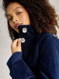White Stuff - Manteau Karla en velours marine Discount