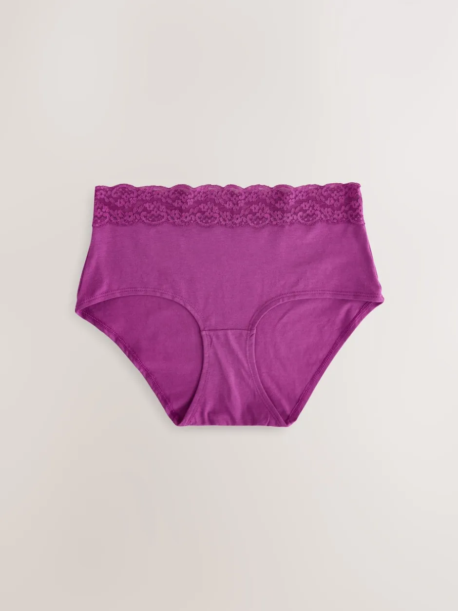 Next Marine Paisley - Lot de 4 culottes en coton et dentelle Mi-long Discount