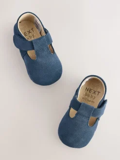 Next Marine Suede - Leather Bébé T-Bar Chaussures (0-24mths) Best