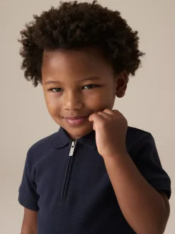 Next - Ensemble polos et shorts de manches (3mois-7ans) Marine Texturée Sale