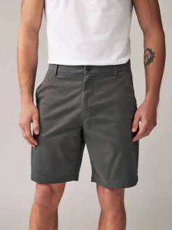 Next Marine/Charbon - - Short chino extensible 2 Pack Ajustement lâche Outlet