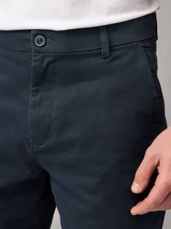 Next Marine/Charbon - - Short chino extensible 2 Pack Ajustement lâche Outlet