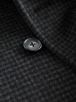 Next Marine/Charbon - Manteau riche en laine et doux au toucher à dents de chien New