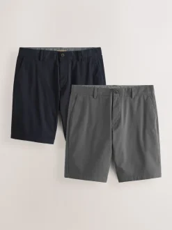 Next Marine/Charbon - - Short chino extensible 2 Pack Slim Fit (Slim Fit) Online