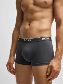 BOSS - Lot de boxers Power Extensible en coton 3 Marine/Gris/Bleu New