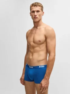 BOSS - Lot de boxers Power Extensible en coton 3 Marine/Gris/Bleu New