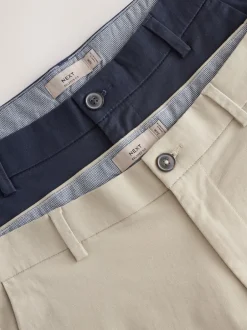 Next Marine/Pierre - - Short chino extensible 2 Pack Ajustement lâche Discount