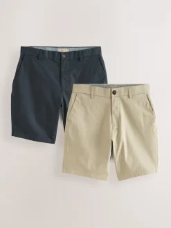 Next Marine/Pierre - - Short chino extensible 2 Pack Slim Fit (Slim Fit)