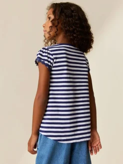 Next Marine/White Stripe - T-shirt à pochettes Daisy (1.5-16ans) Clearance