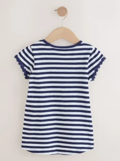 Next Marine/White Stripe - T-shirt à pochettes Daisy (1.5-16ans) Clearance