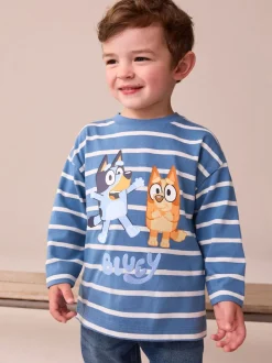Next Marine/White Stripe - T-shirt Bluey à manches longues (6mois-8ans) Sale