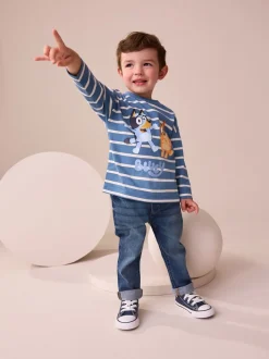 Next Marine/White Stripe - T-shirt Bluey à manches longues (6mois-8ans) Sale