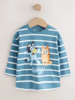 Next Marine/White Stripe - T-shirt Bluey à manches longues (6mois-8ans) Sale