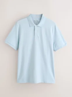 Next - Slim Fit (Slim Fit) - Polo Manches courtes Pique Marl bleu clair New