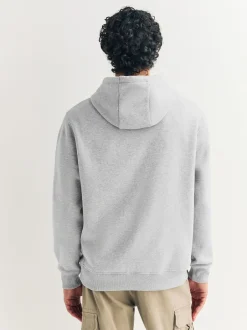 Next - Ajustement régulier - Sweat-shirt à capuche en jersey riche en coton épais Marl gris Best